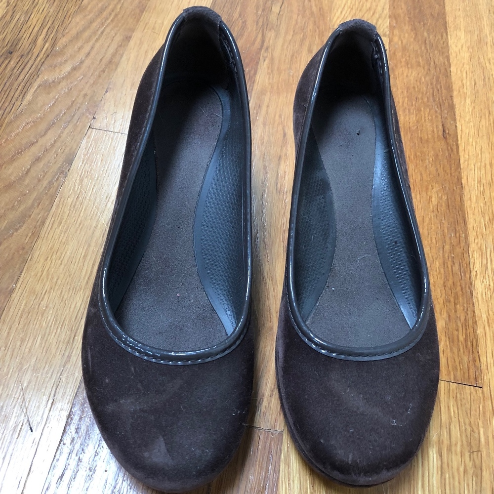 Crocs suede wedges